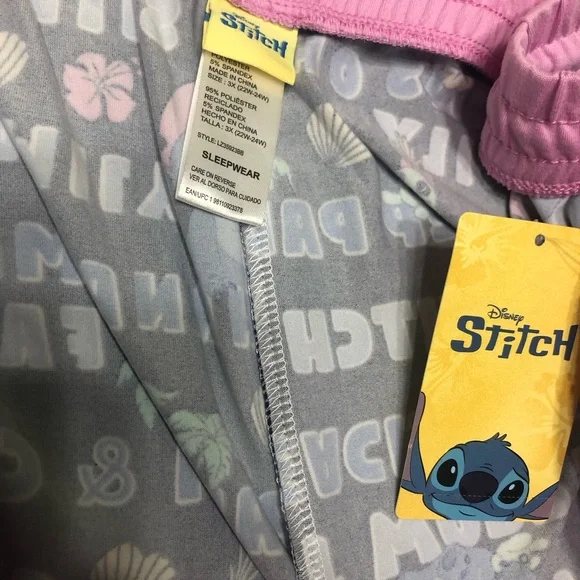 Disney Stitch Navy and Pink  super soft sleepwear  two side pockets.3X(22W-24W) - Picture 7 of 7